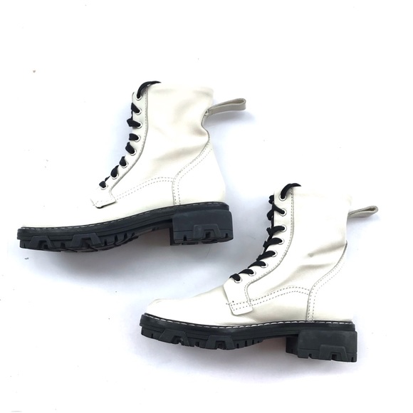 Rag & Bone Shiloh White High Gored Leather Boots - Picture 2 of 7